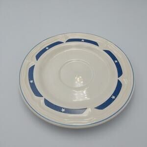 Tienshan Stoneware‎ white & Blue Saucer from the Fantasy Unicorn Set VTG